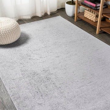 Haze Solid Low-pile Area Rug Light Gray